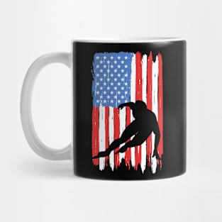 American Flag Speed Skating Graphic Mug